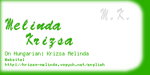 melinda krizsa business card